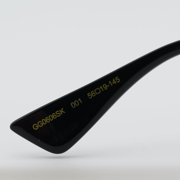Gucci GG0606SK 001 Sunglasses Black/Gold Square Frame, Grey Lenses main image 9